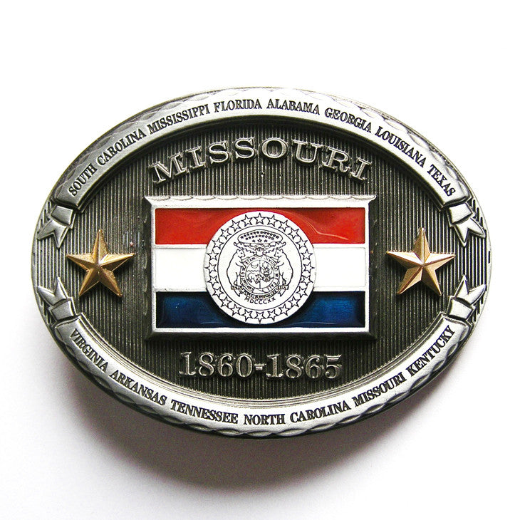 Missouri State Flag Belt Buckle