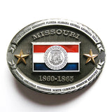 Missouri State Flag Belt Buckle