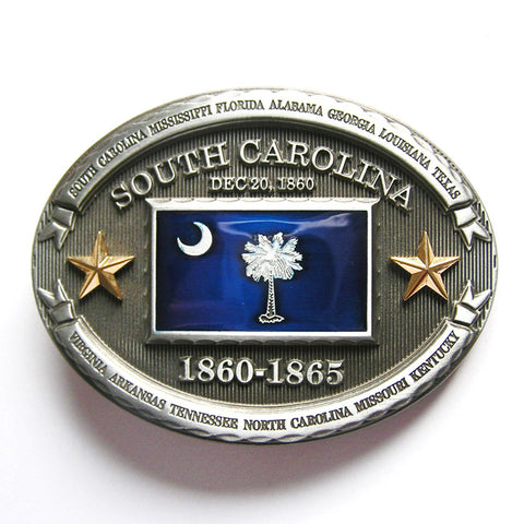 South Carolina State Flag Belt Buckle