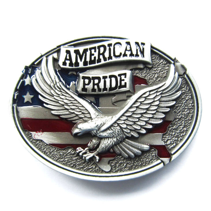 American Pride Eagle Flag Color Belt Buckle