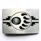 Bear Paw Rectangle Belt Buckle