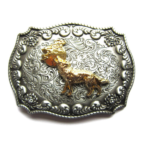 Western Howling Wolf Belt Buckle