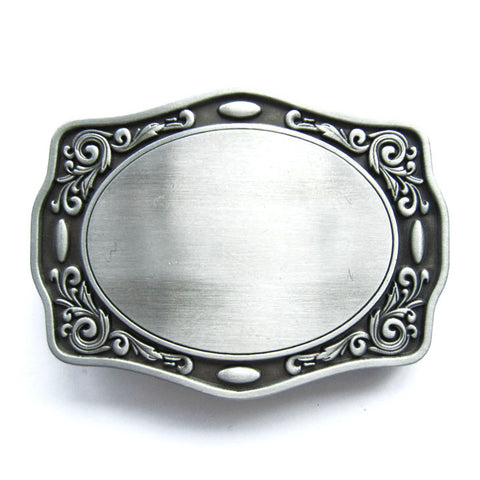 Flowers Trim Blank Belt Buckle