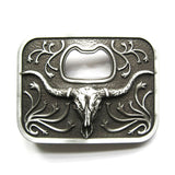 Longhorn Bull Bottle Opener Belt Buckle