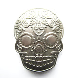 Silver Skull Tattoo Head Belt Buckle