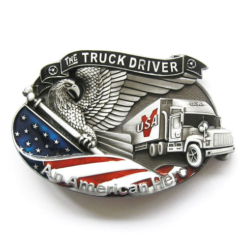 Truck Driver American Hero Belt Buckle