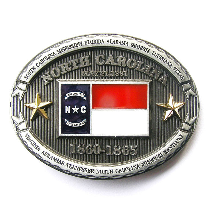North Carolina State Flag Belt Buckle
