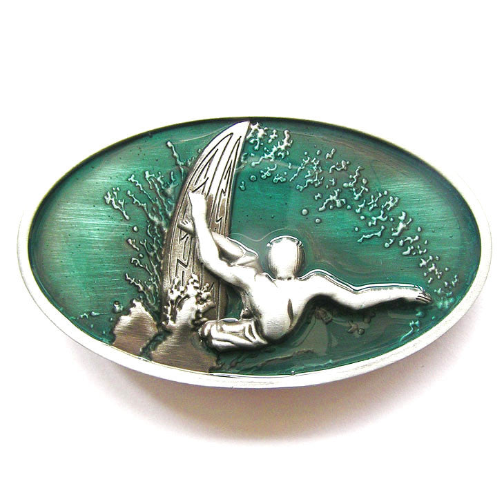 Surfer Surfing Belt Buckle