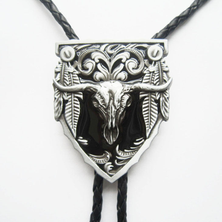 Longhorn Bull Skull Bolo Tie