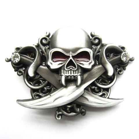Skull and Swords Belt Buckle