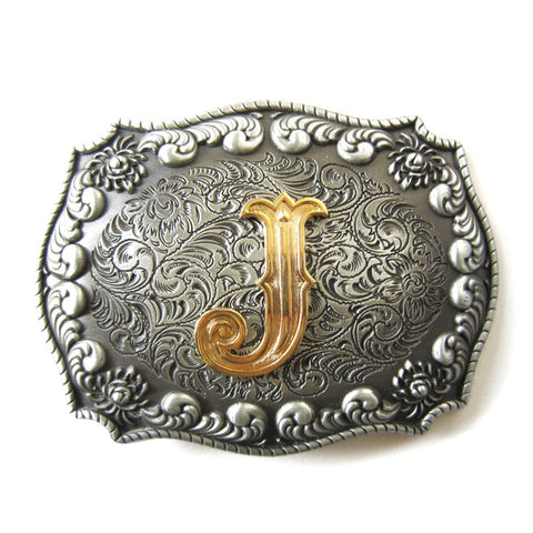Initial "J" Letter Belt Buckle
