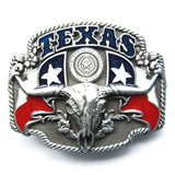 Texas Longhorn State Flags Belt Buckle