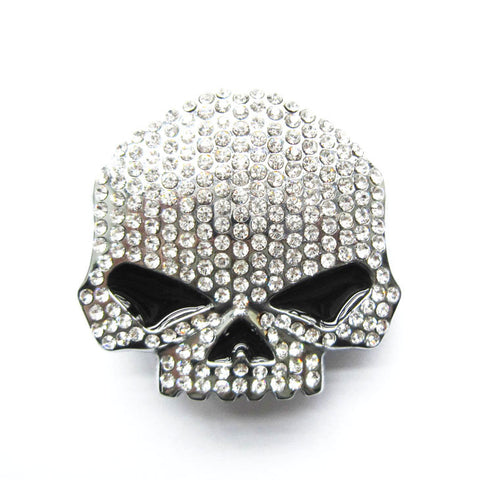 Skull w/ Rhinestones Belt Buckle