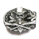 Black Skull Cowboy and Rifles Belt Buckle