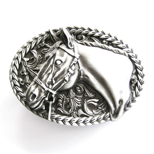 Horse Head Western Belt Buckle