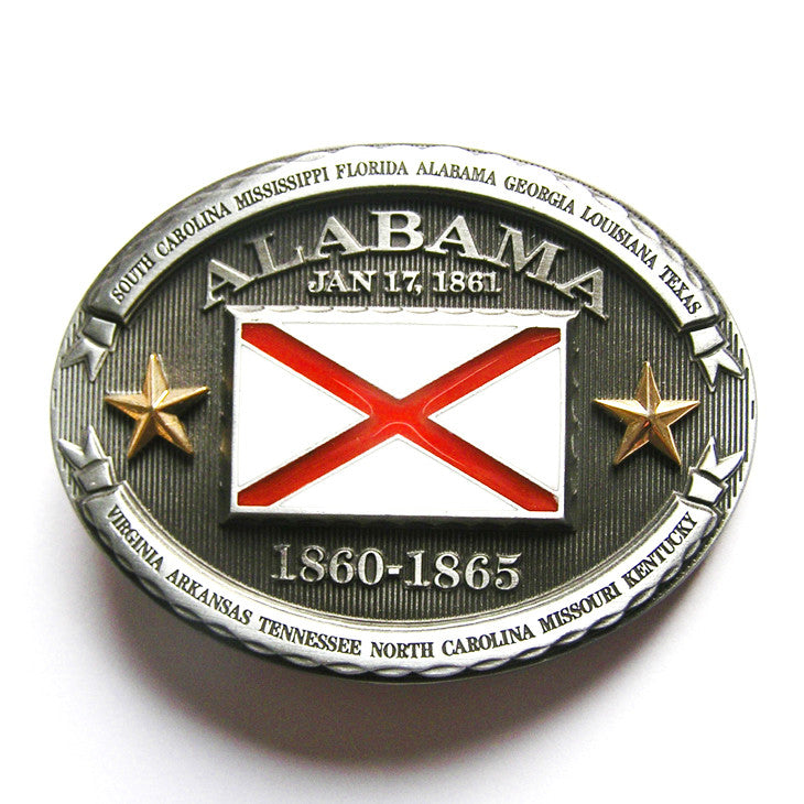 Alabama State Flag Belt Buckle