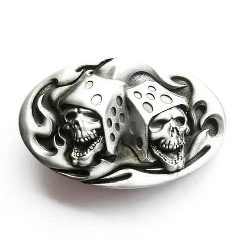 Dice Skulls Belt Buckle