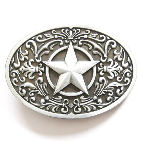 Western Southwest Flower Pattern Star Belt Buckle