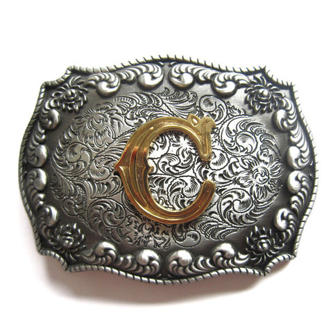 Initial "C" Letter Belt Buckle