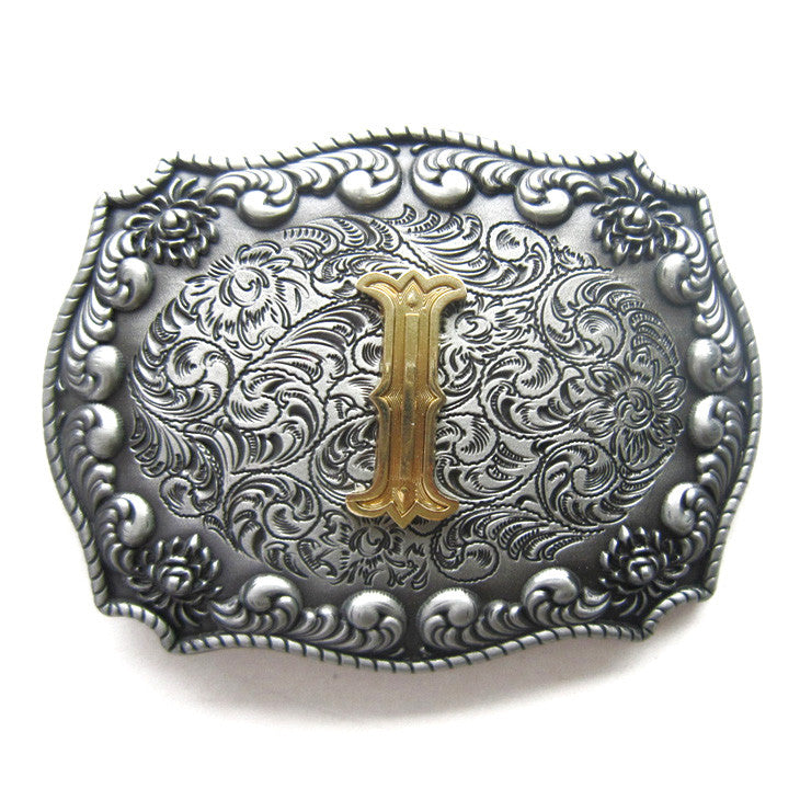 Initial "I" Letter Belt Buckle