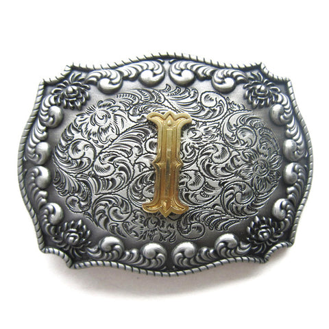 Initial "I" Letter Belt Buckle
