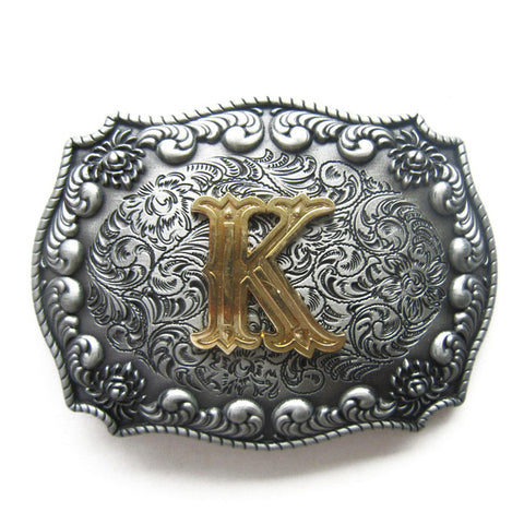 Initial "K" Letter Belt Buckle