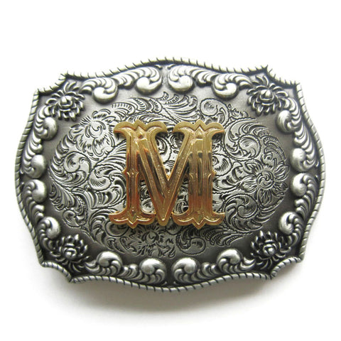 Initial "M" Letter Belt Buckle
