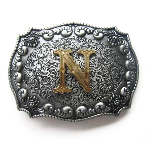 Initial "N" Letter Belt Buckle