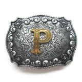 Initial "P" Letter Belt Buckle