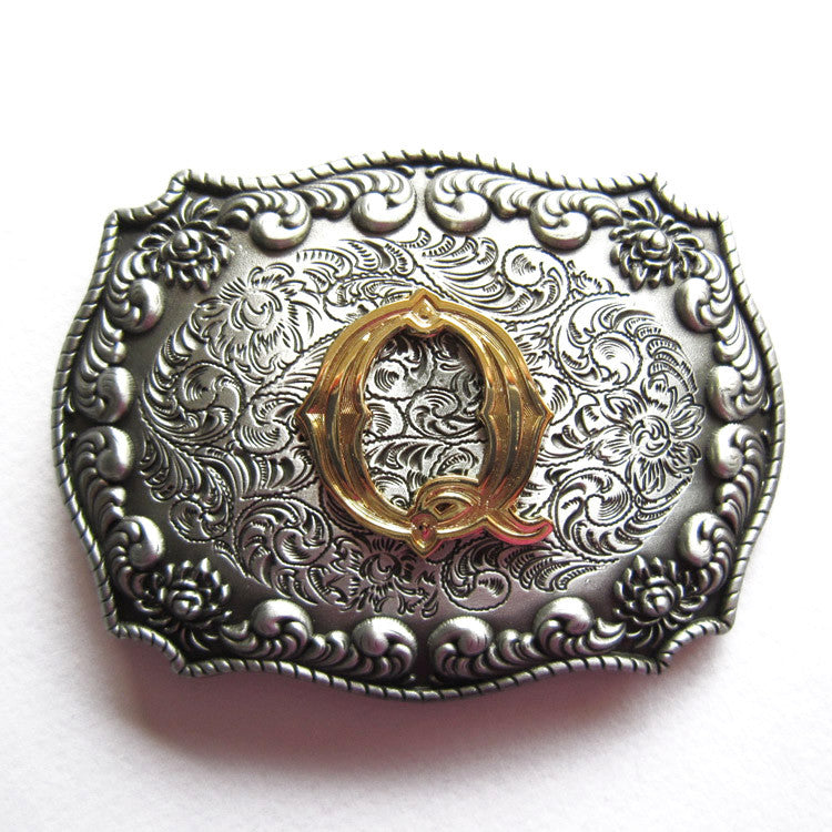 Initial "Q" Letter Belt Buckle