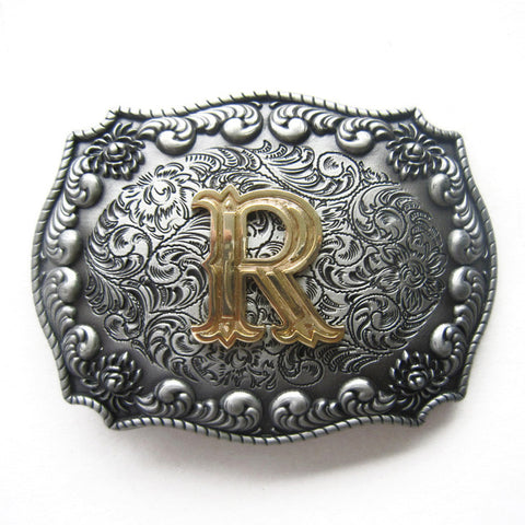 Initial "R" Letter Belt Buckle